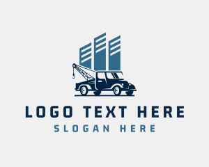 Courier - City Tow Truck Vehicle logo design