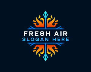 Heating Cooling Temperature logo design