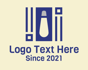 Blue - Light Bulb Column logo design