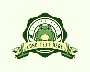 Leaf - Cute Nature Frog logo design