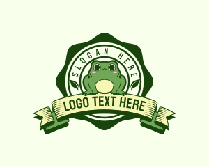 Eco - Cute Nature Frog logo design