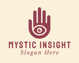 Clairvoyant - Tarot Card Eye Hand logo design