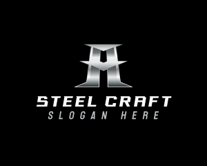 Steel - Industrial Metallic Steel Letter A logo design