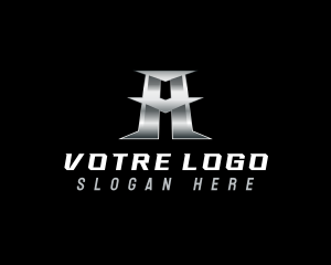 Streamer - Industrial Metallic Steel Letter A logo design