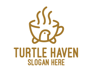 Stroke Brown Turtle Coffee logo design