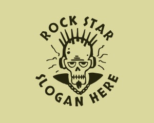 Punk Rock Skull logo design