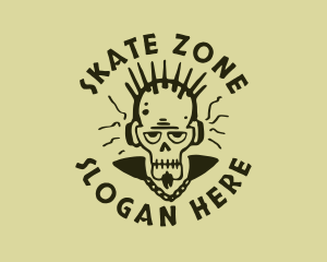Skate - Punk Rock Skull logo design
