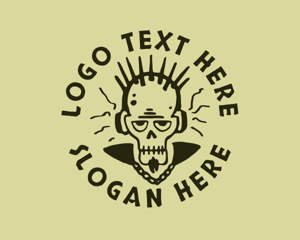 Composer - Punk Rock Skull logo design