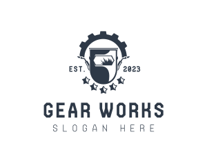 Welding Mask Blowtorch Gear logo design