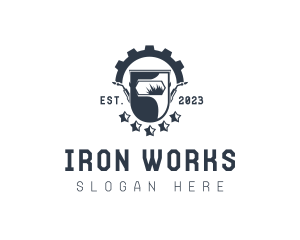 Welding Mask Blowtorch Gear logo design