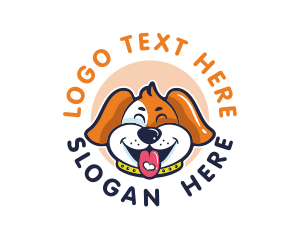 Animal Supply - Cute Dog Heart logo design