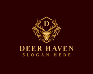 Royal Deer Ornament logo design