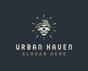 Skull Hat Streetwear logo design