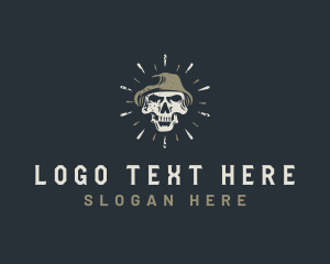 Skeleton - Skull Hat Streetwear logo design