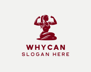 Workout - Strong Woman Flex logo design