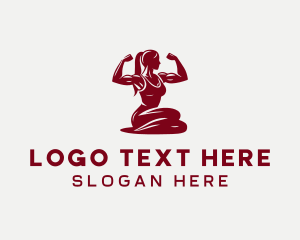 Weightlifting - Strong Woman Flex logo design
