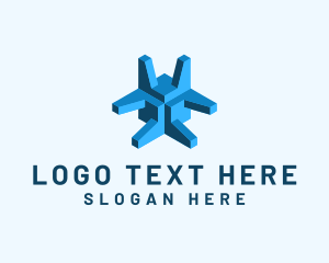 Blue - Generic 3D Shape Company logo design