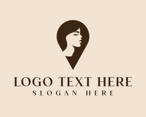 Hairdresser - Beauty Hair Location Pin logo design