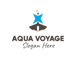 Star Sailing Boat logo design