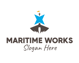 Star Sailing Boat logo design