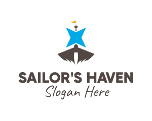 Star Sailing Boat logo design