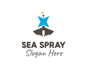 Star Sailing Boat logo design