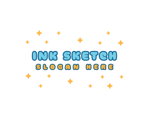 Quirky Bubbly Cosmic Star Logo