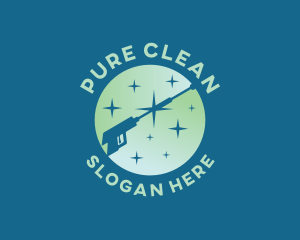 Power Washing  Cleaning logo design