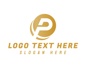 Pay - Coin Currency Letter P logo design