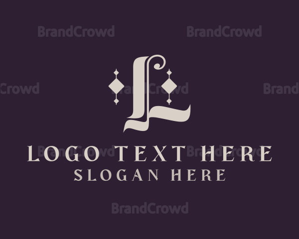 Gothic Calligraphy Letter L Logo