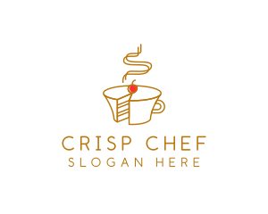 Cake Coffee Cup logo design