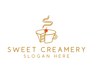 Cake Coffee Cup logo design