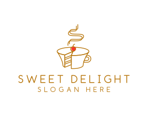 Cake Coffee Cup logo design