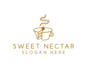 Cake Coffee Cup logo design