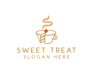 Cake Coffee Cup logo design