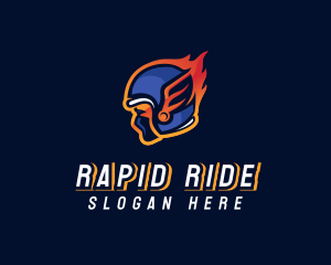 Raging Helmet Flame logo design