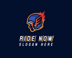 Raging Helmet Flame logo design