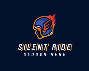 Raging Helmet Flame logo design