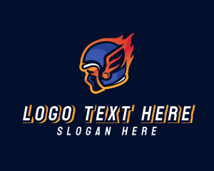 Sport - Raging Helmet Flame logo design