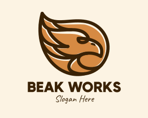 Beak - Brown Eagle Head logo design