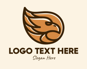 Animal Sanctuary - Brown Eagle Head logo design