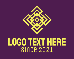 Ethnic - Yellow Pattern Outline logo design