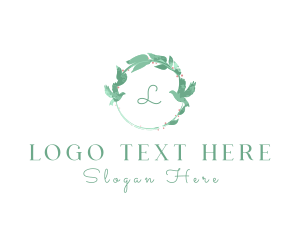 Holiday - Dove Wedding Watercolor Wreath logo design