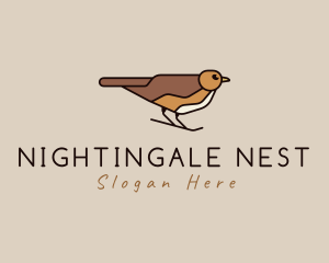 Nature Sparrow Bird logo design