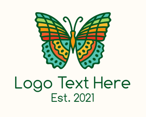 Symmetrical - Tropical Radiant Butterfly logo design