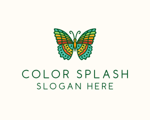 Colorful Tropical Butterfly logo design