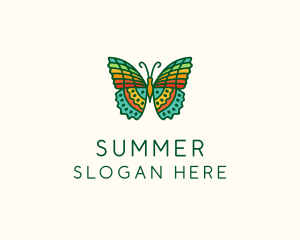 Colorful Tropical Butterfly logo design