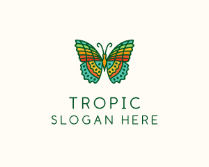 Colorful Tropical Butterfly logo design