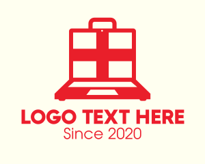 Virtual - Red Emergency Kit Laptop logo design