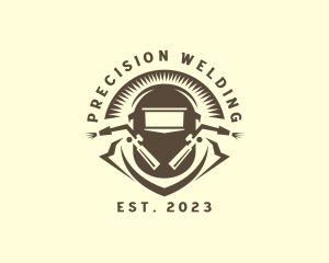 Welding - Hipster Welding Machinist logo design